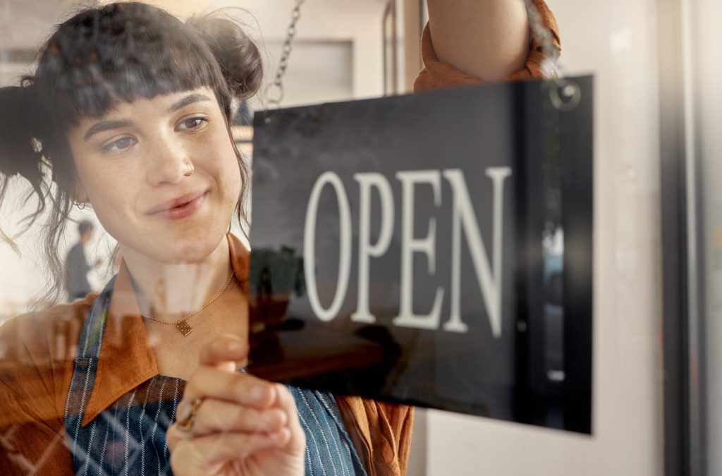 open business sign image