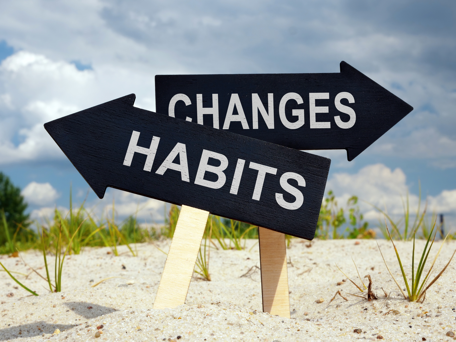 The power of habit and change sign image