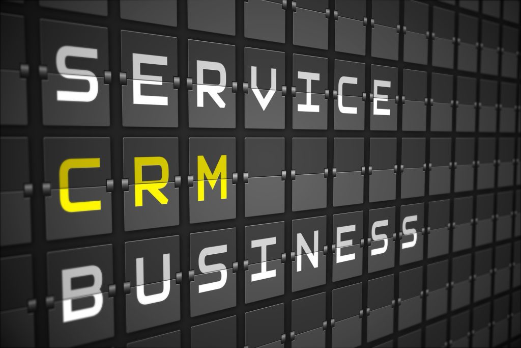 CRM for business black sign text.